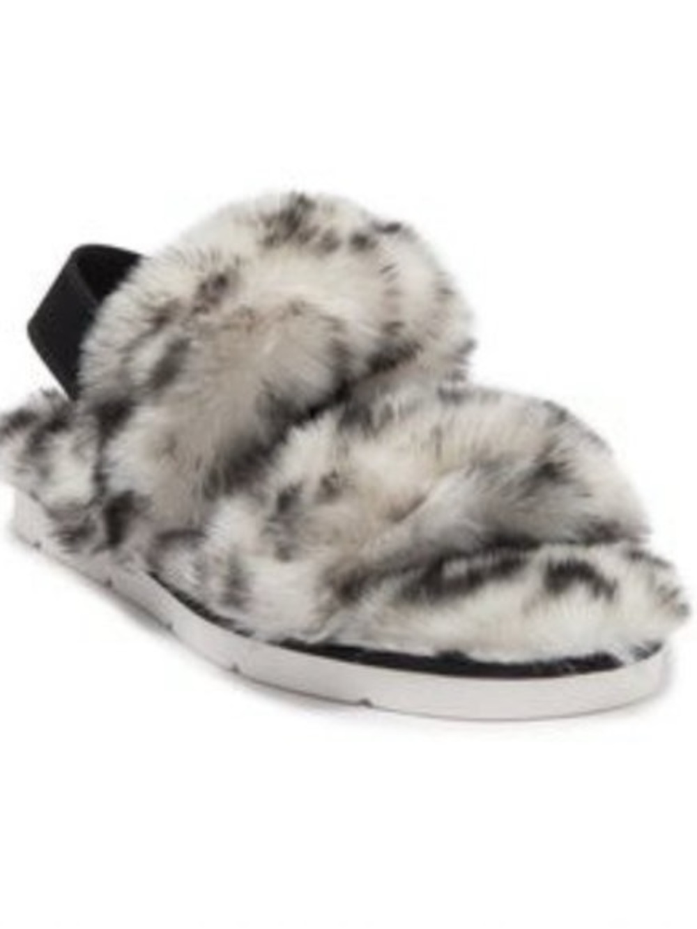 Dolce Vita Women's Faux Fur Crisscross Slides in White and Black